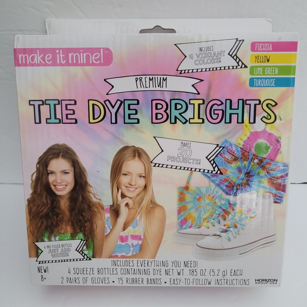 Craft Kit Make it Mine Premium Tie Dye Brights Kit 20 Projects DIY New
